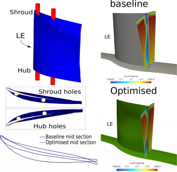 Shape optimisation of a turbine blade with assembly constraints