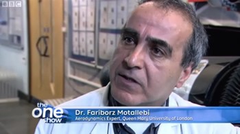 Dr. Fariborz Motallebi on The One Show - filmed in the Engineering Building at QMUL