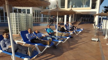 After the victory the QMUL team is seen relaxing in Spain.