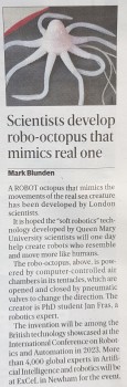 Robot octopus - featuring in Evening Standard article